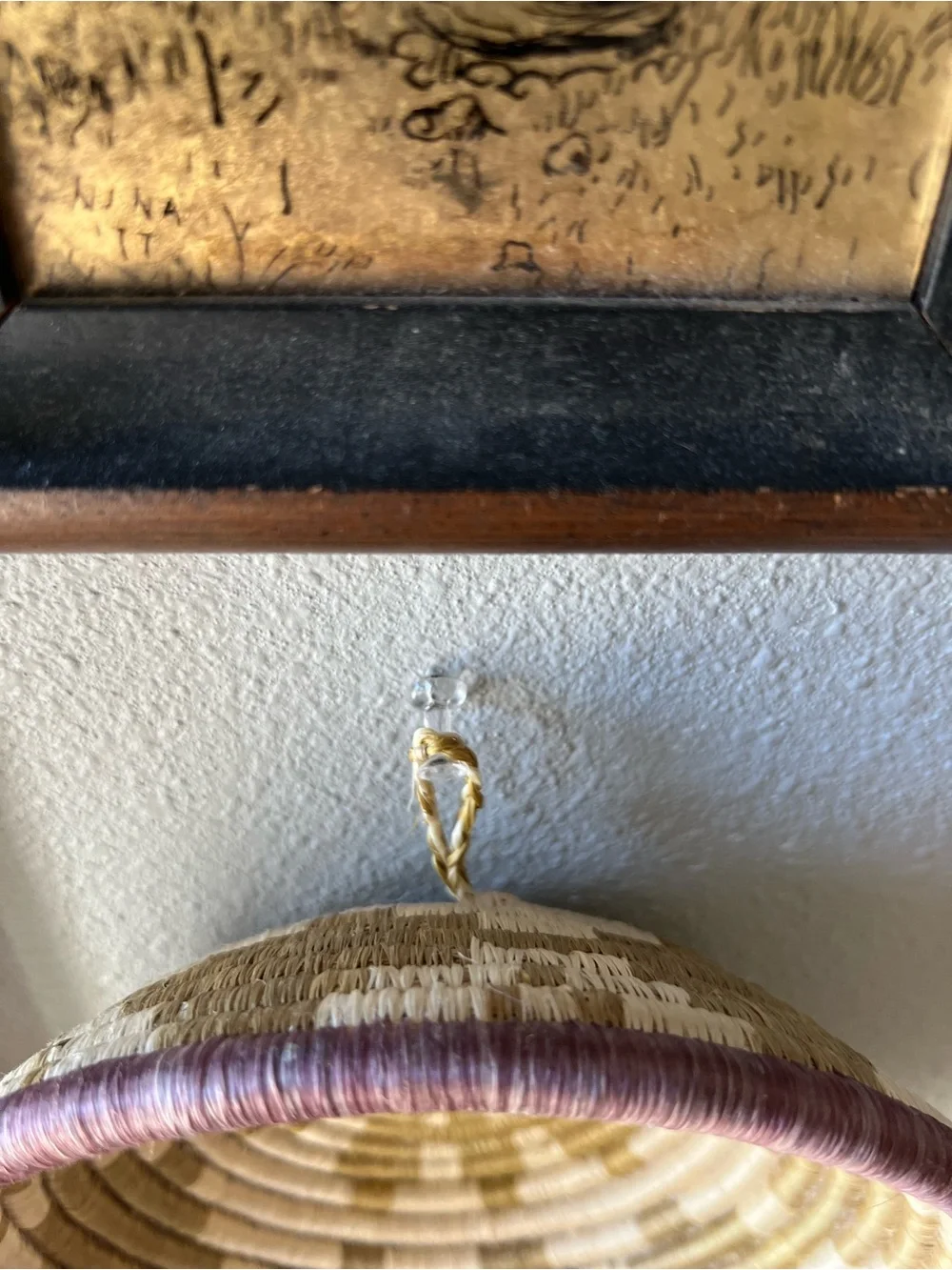 Handwoven African Wall Basket Coiled Sisal & Sweetgrass Bowl 7